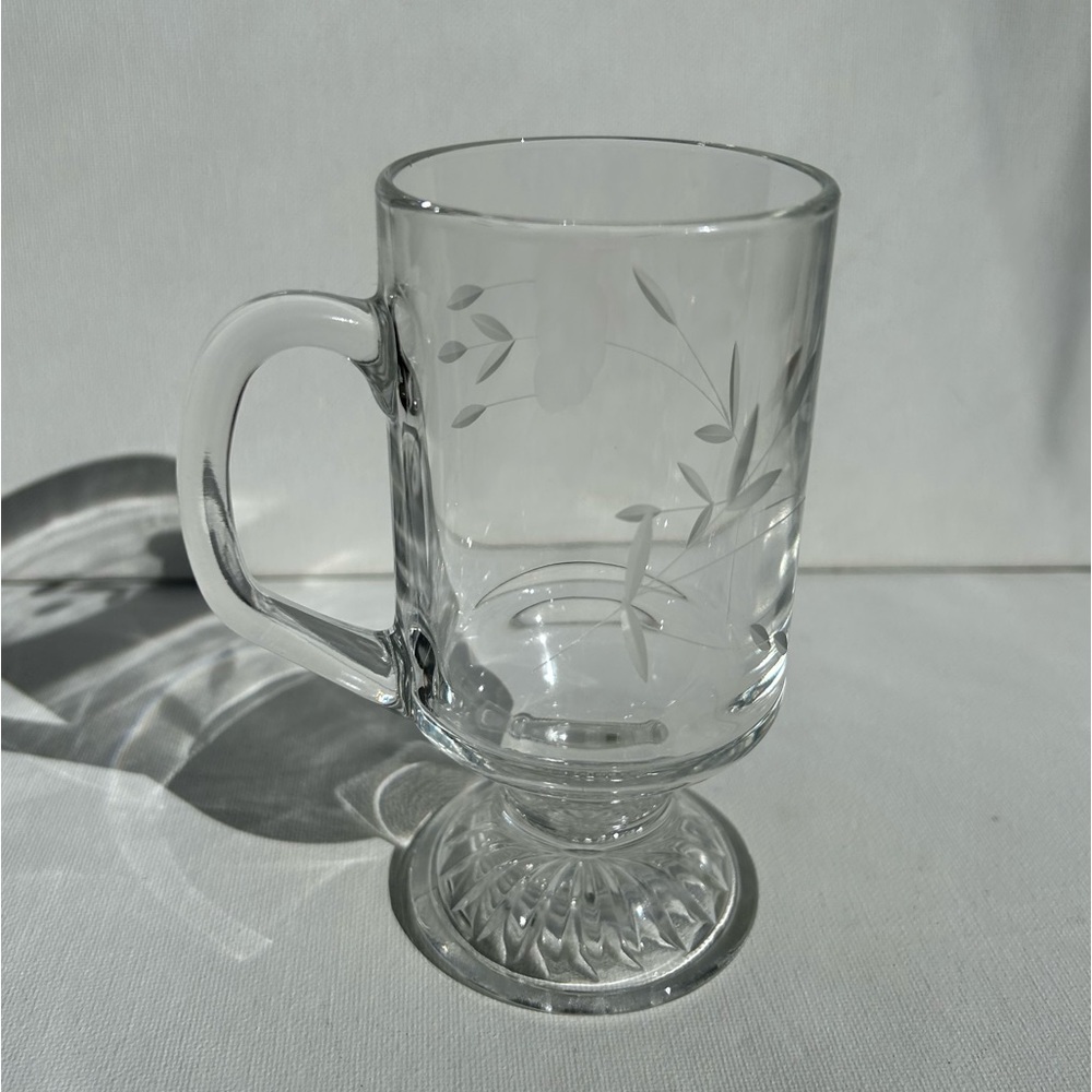 Princess House Heritage Etched Crystal Irish Pedestal Mug